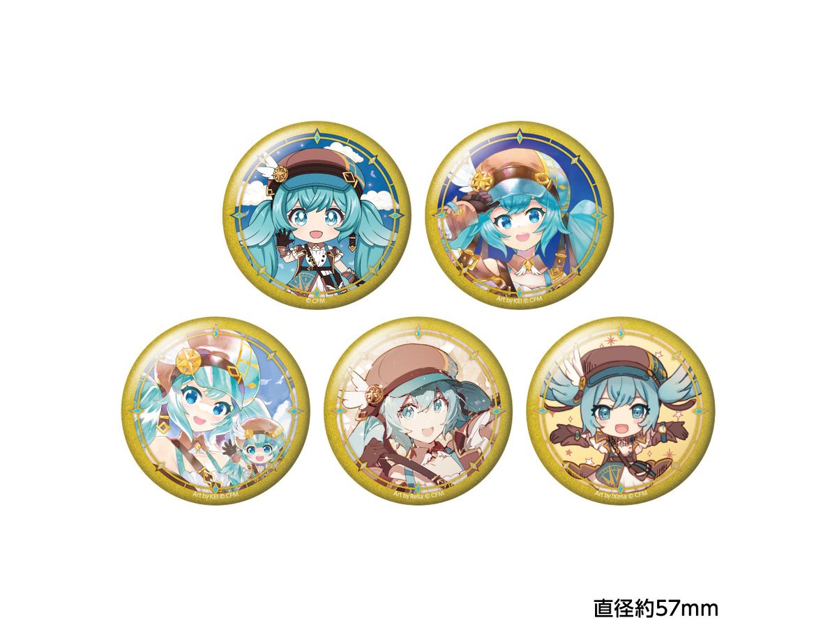 初音ミク: ねんどろいど 100番記念展示会 トレーディンググリッター缶バッジ 1Box 5pcs