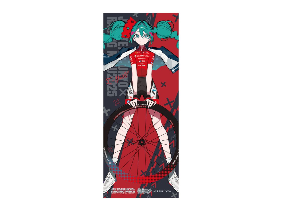 初音ミク GTプロジェクトレーシングミク 2025 JCL TEAM UKYO 応援Ver. フェイスタオル