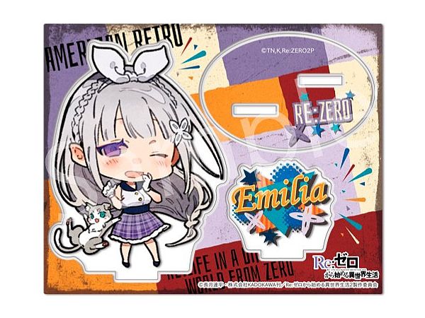 Re:ゼロから始める異世界生活 第2期 アクリルスタンド エミリア アメリカンレトロver.