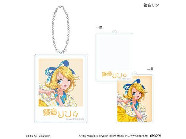 初音ミク + ピアプロキャラクターズ: 昭和アイドル 二層アクリルキーホルダー 鏡音リン