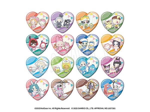 第五人格 x サンリオ: トレーディングハート缶バッジ (ミニキャラ) 1Box 16pcs