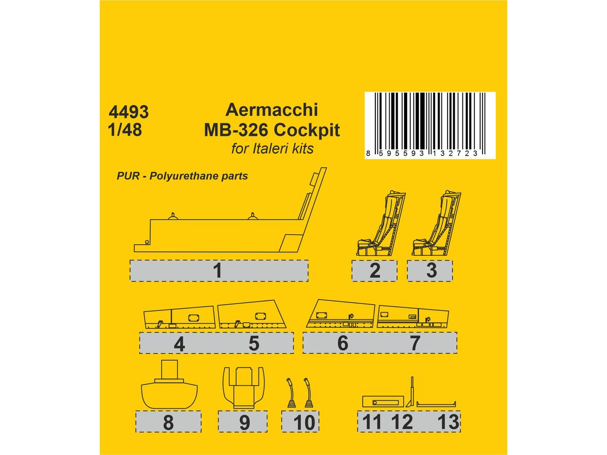 1/48 アエルマッキ MB-326 コックピット (イタレリ用)