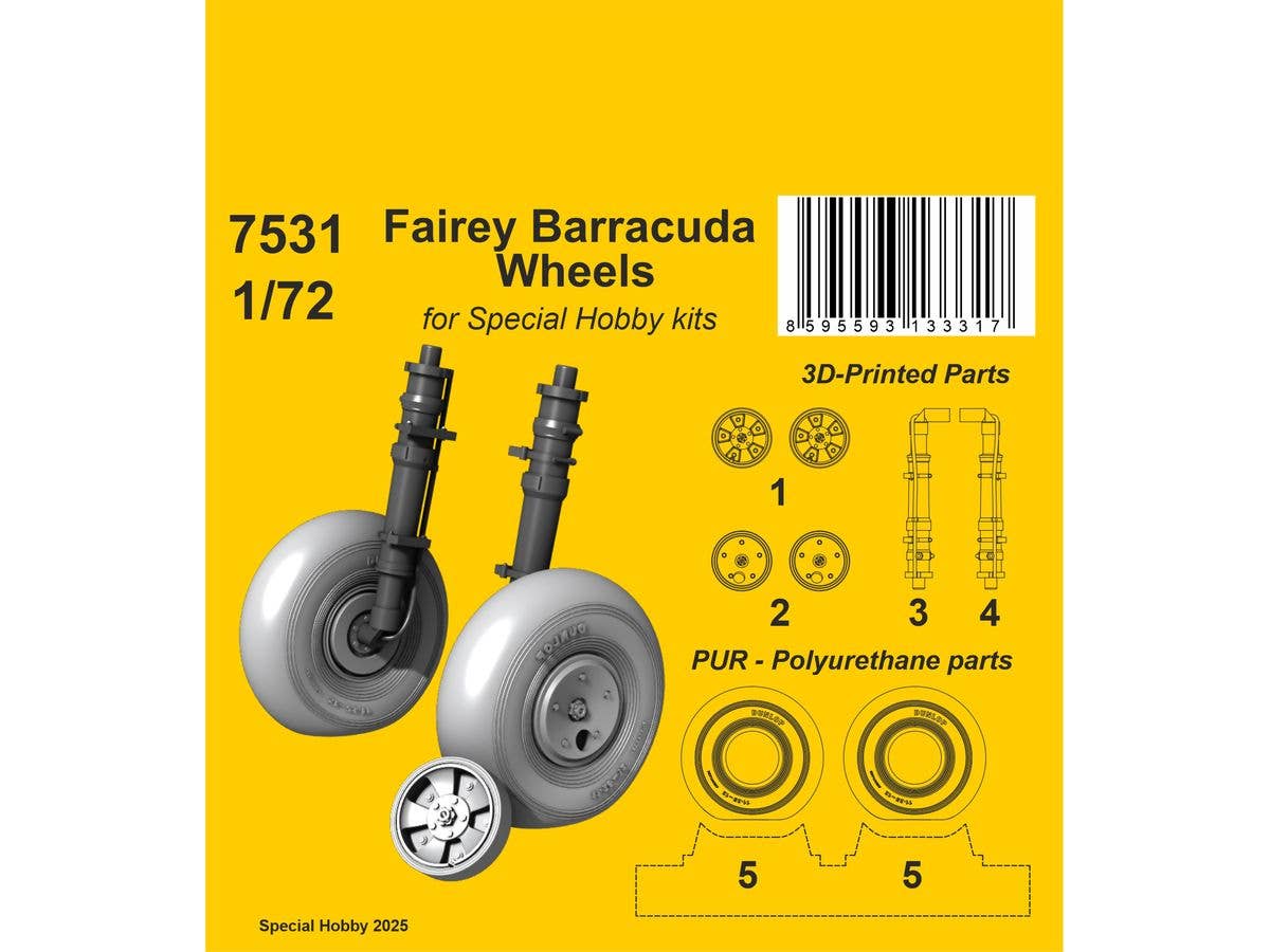 1/72 フェアリー バラクーダ主脚・ホイールセット (スペシャルホビー用)