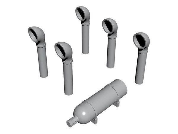 1/72 PT-109用通風筒 & 煙幕発生器 セット (レベル用)