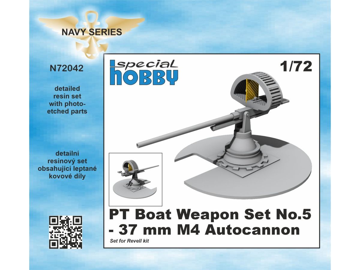 1/72 PTボート 武装セット5: 37mm M4機関砲 (レベル用)