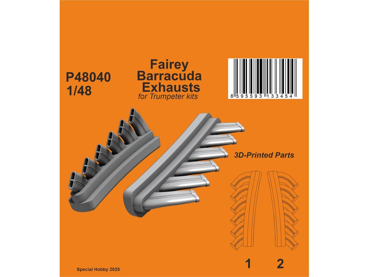 1/48 フェアリー バラクーダ 排気管 (トランぺッター用)