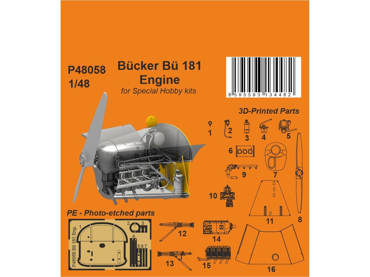 1/48 ビュッカー Bu 181 エンジン (スペシャルホビー用)