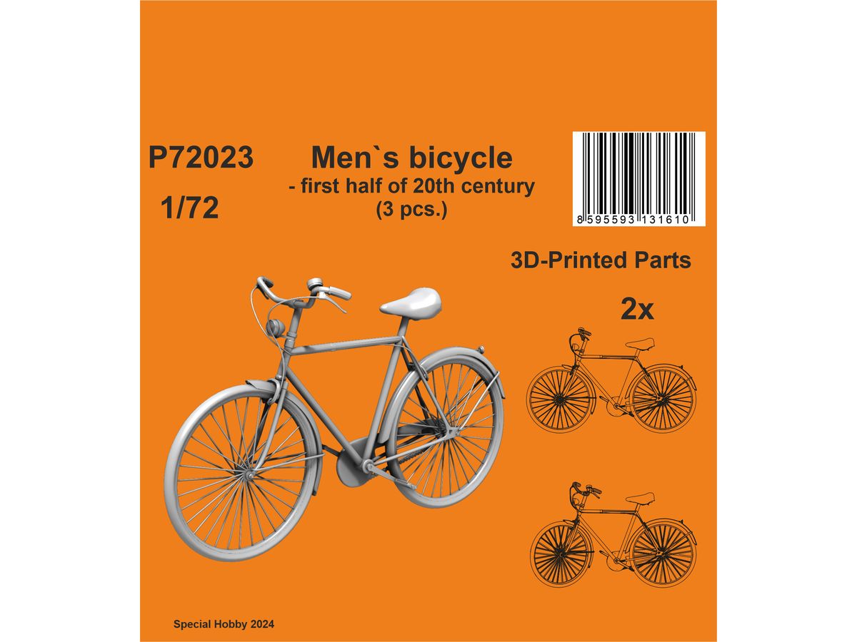 1/72 男性用自転車 20世紀前半タイプ (2種、計3個入)