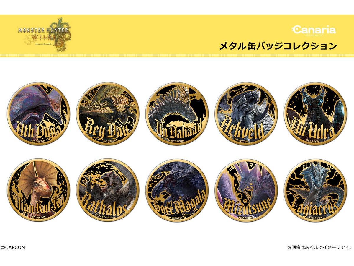 モンスターハンターワイルズ: メタル缶バッジコレクション 1Box 10pcs
