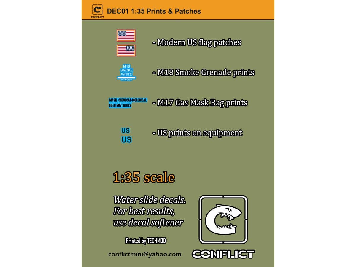 1/35 現用 アメリカ 装備品プリント&軍装パッチセット
