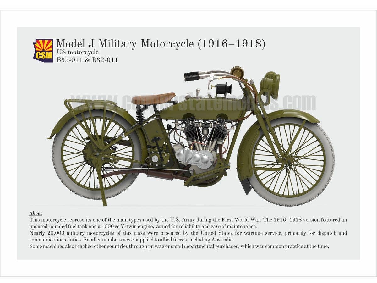 1/32 WW.I 米軍 モデルJオートバイ 1916-1918年