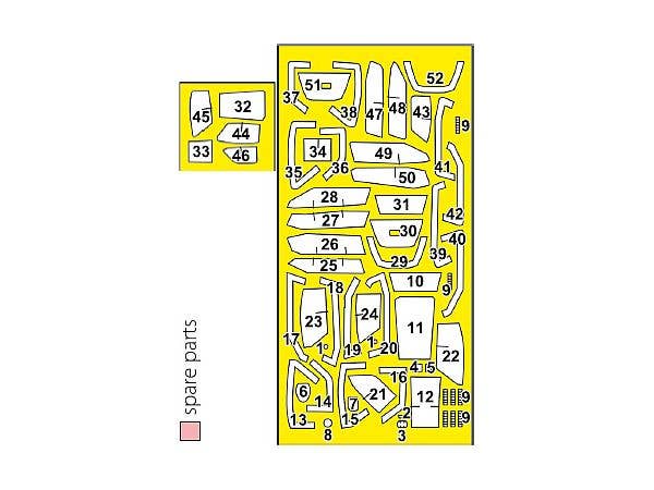 1/35 AH-64D/E アパッチ 両面塗装マスクシール (タコム用)