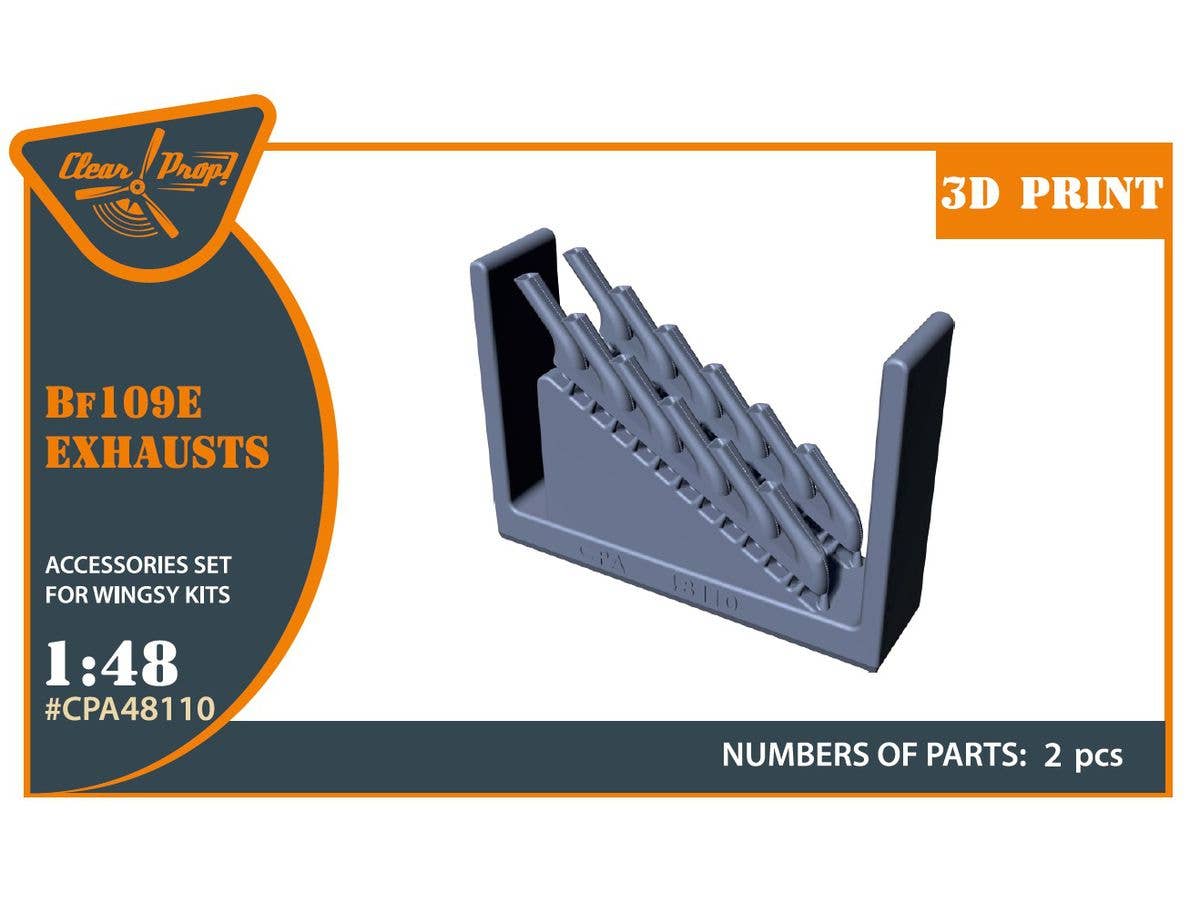 1/48 Bf109E 排気管 (ウィングジーキット用)