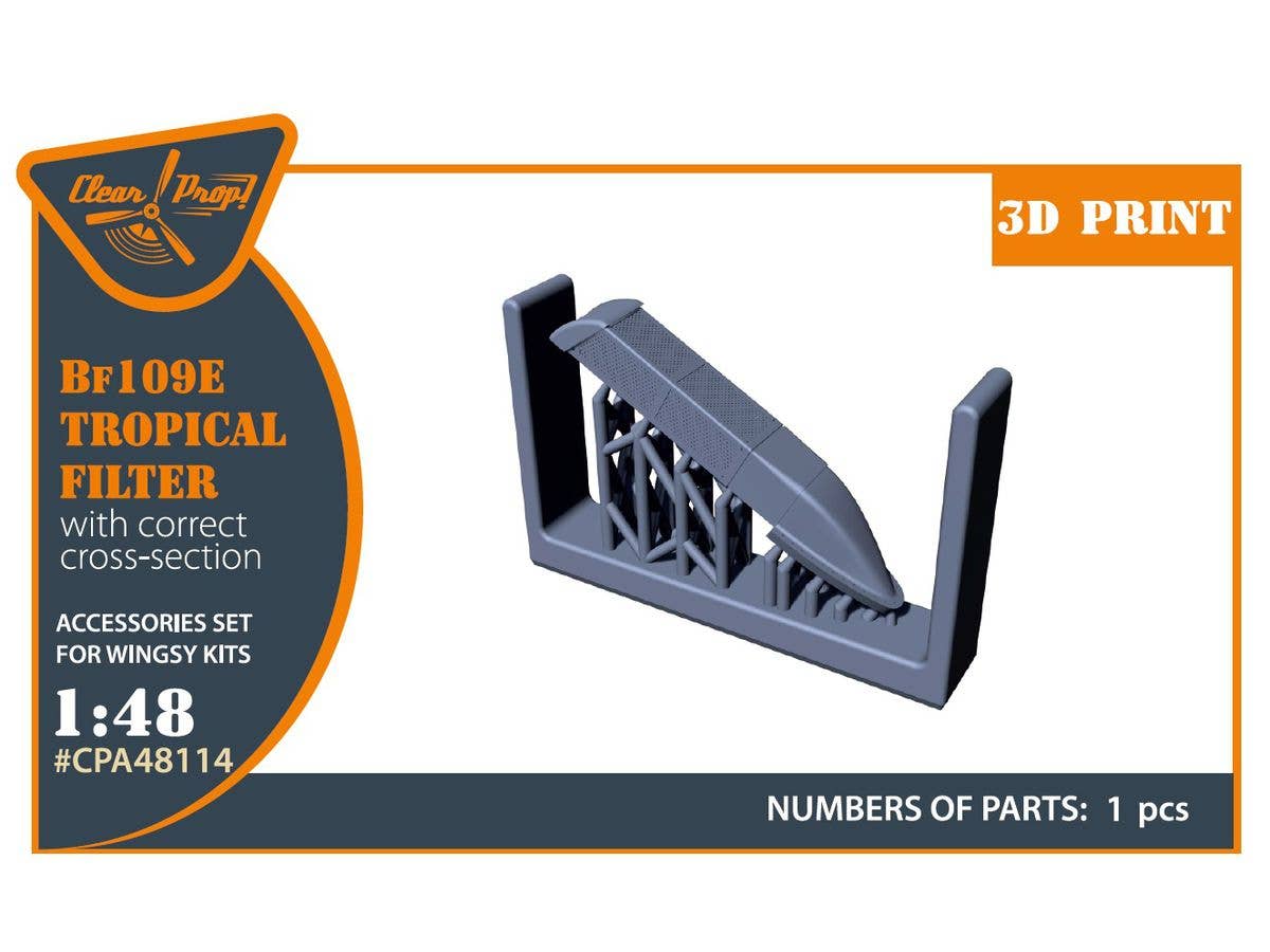 1/48 Bf109E エンジンエアインテーク w/トロピカルフィルター (ウィングジーキット用)