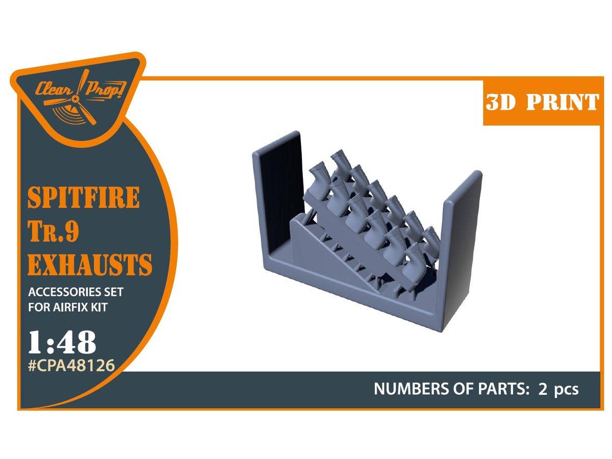 1/48 スピットファイア TR.9 排気管 (エアフィックス用)