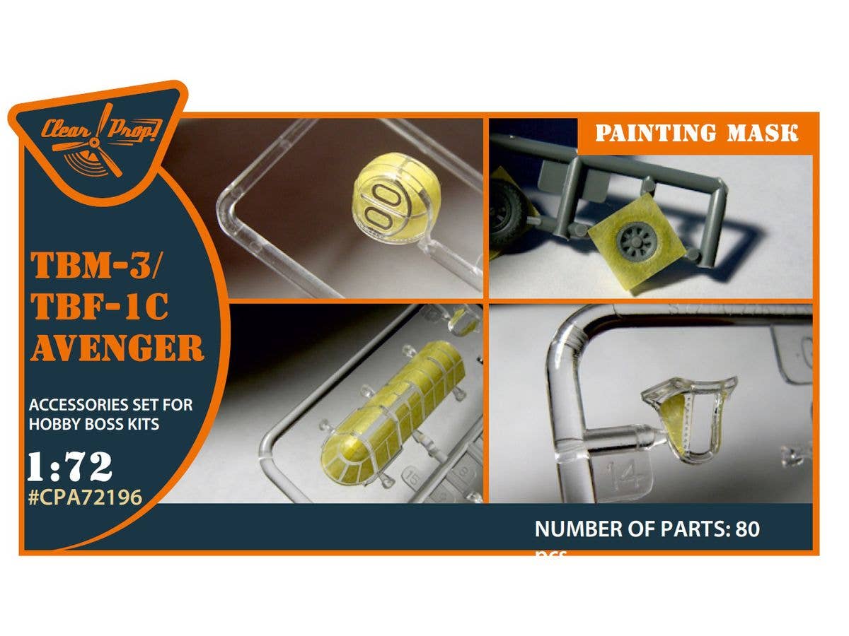 1/72 TBM-3/TBF-1C アベンジャー塗装マスクシール (ホビーボス用)