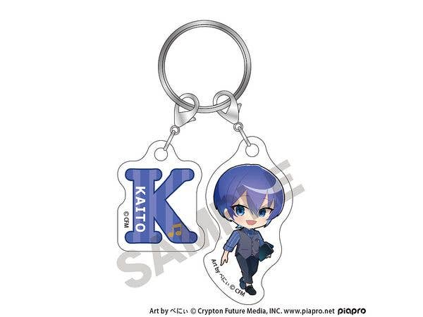 初音ミク: ちび2連イニシャルキーチェーン KAITO クラシカルレトロミニキャラ
