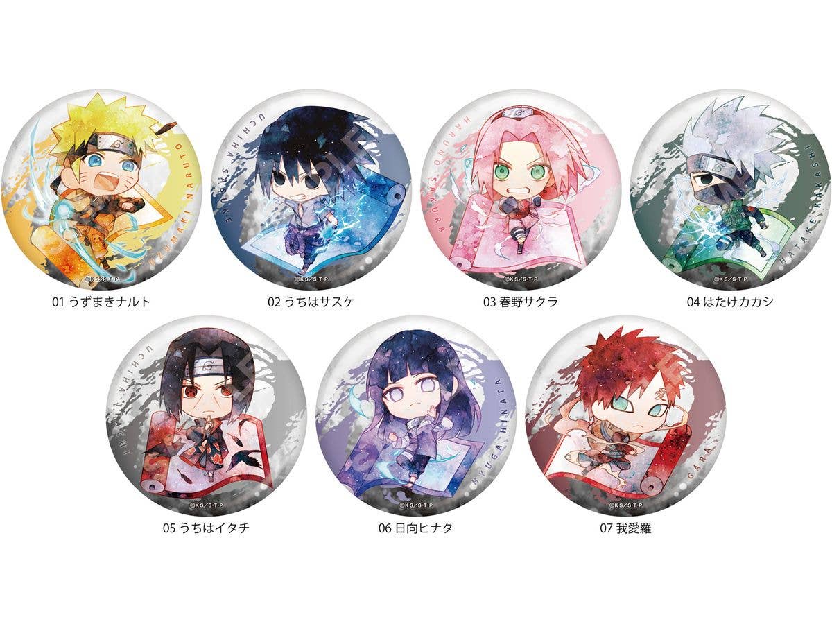 NARUTO-ナルト-疾風伝 キャラでるアート 缶バッジ /01 1Box 7pcs