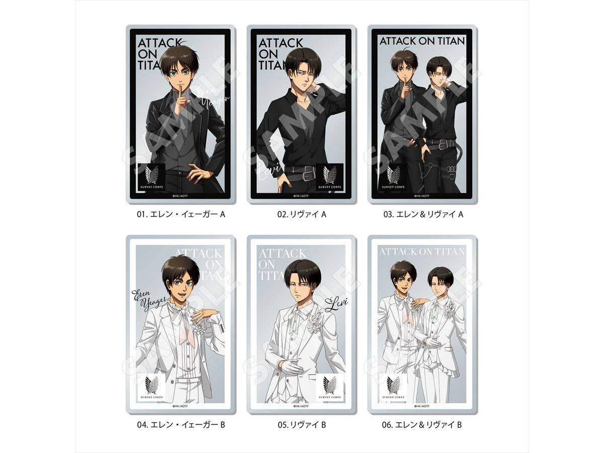 進撃の巨人: Black & White ver. アクリルカード / 01 1Box 6pcs
