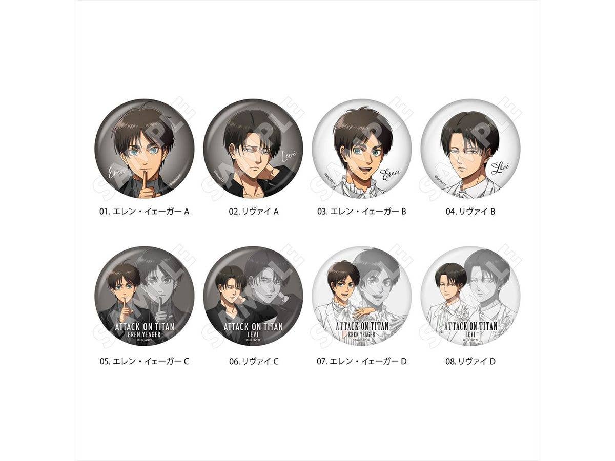 進撃の巨人: Black & White ver. 缶バッジ / 01 1Box 8pcs
