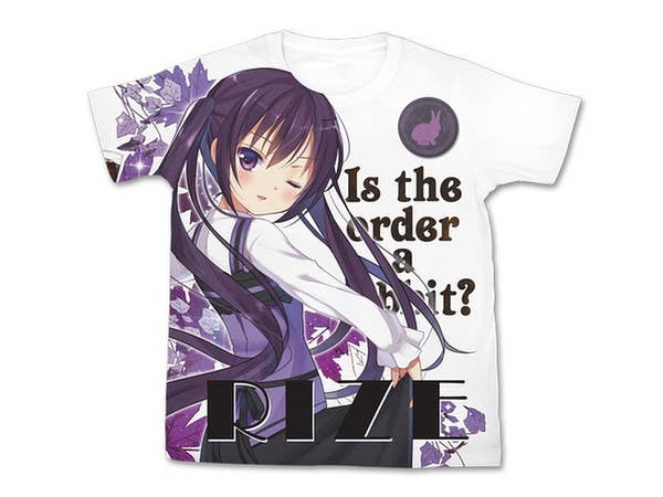 ご注文はうさぎですか?? リゼ フルグラフィックTシャツ ホワイト XL