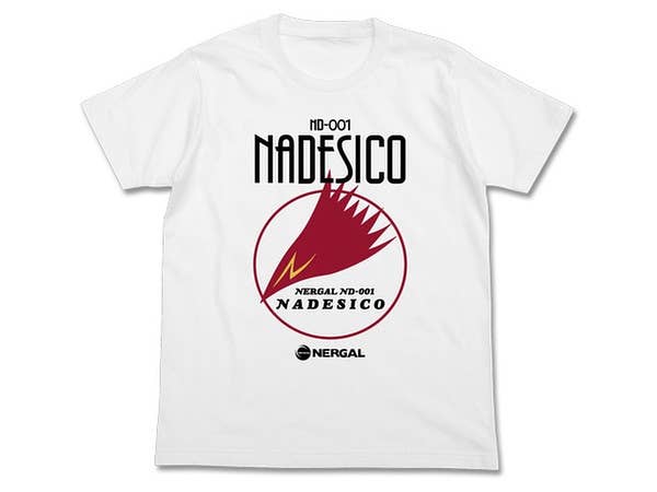 機動戦艦ナデシコ: ナデシコロゴ Tシャツ WHITE-L