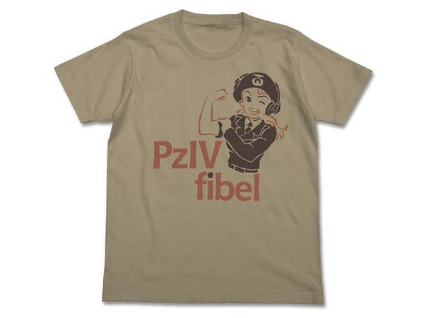 ガールズ&パンツァー: IV号戦車マニュアルＴシャツ/SAND KHAKI-S