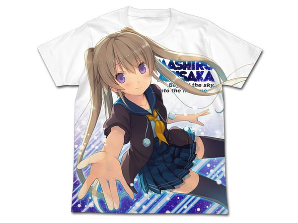 蒼の彼方のフォーリズム: 有坂真白フルグラフィックＴシャツ/WHITE-L