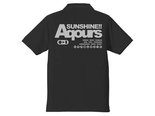ラブライブ!サンシャイン!!: Aqoursポロシャツ/BLACK-XL