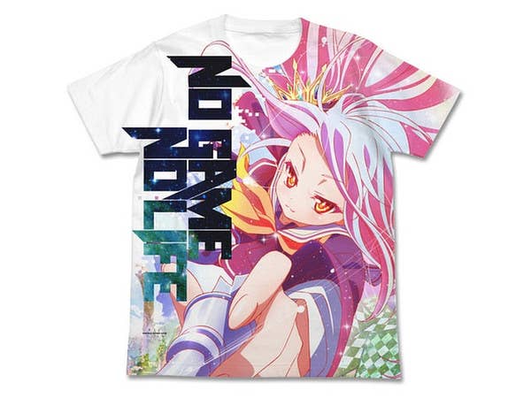 ノーゲーム・ノーライフ: 白 フルグラフィックTシャツ/WHITE-S