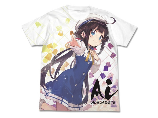 りゅうおうのおしごと!: 雛鶴あい フルグラフィックTシャツ/WHITE-L