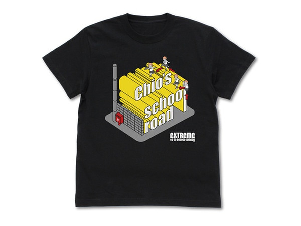 ちおちゃんの通学路: ちおちゃんの通学路 Tシャツ/BLACK-XL