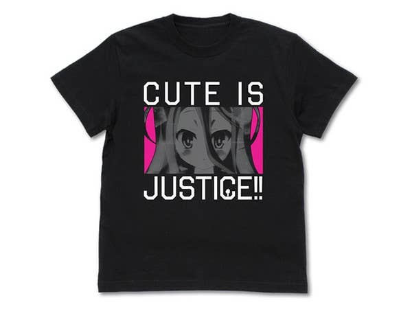 ノーゲーム・ノーライフ: かわいいは正義! Tシャツ/BLACK-L