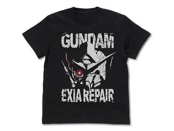 機動戦士ガンダム00: ガンダムエクシアリペア ヘッド Tシャツ / BLACK-M