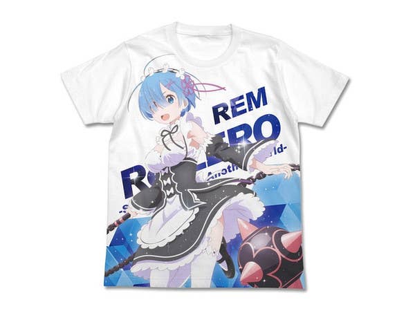 Re:ゼロから始める異世界生活: レムとモーニングスター フルグラフィックTシャツ/WHITE-XL