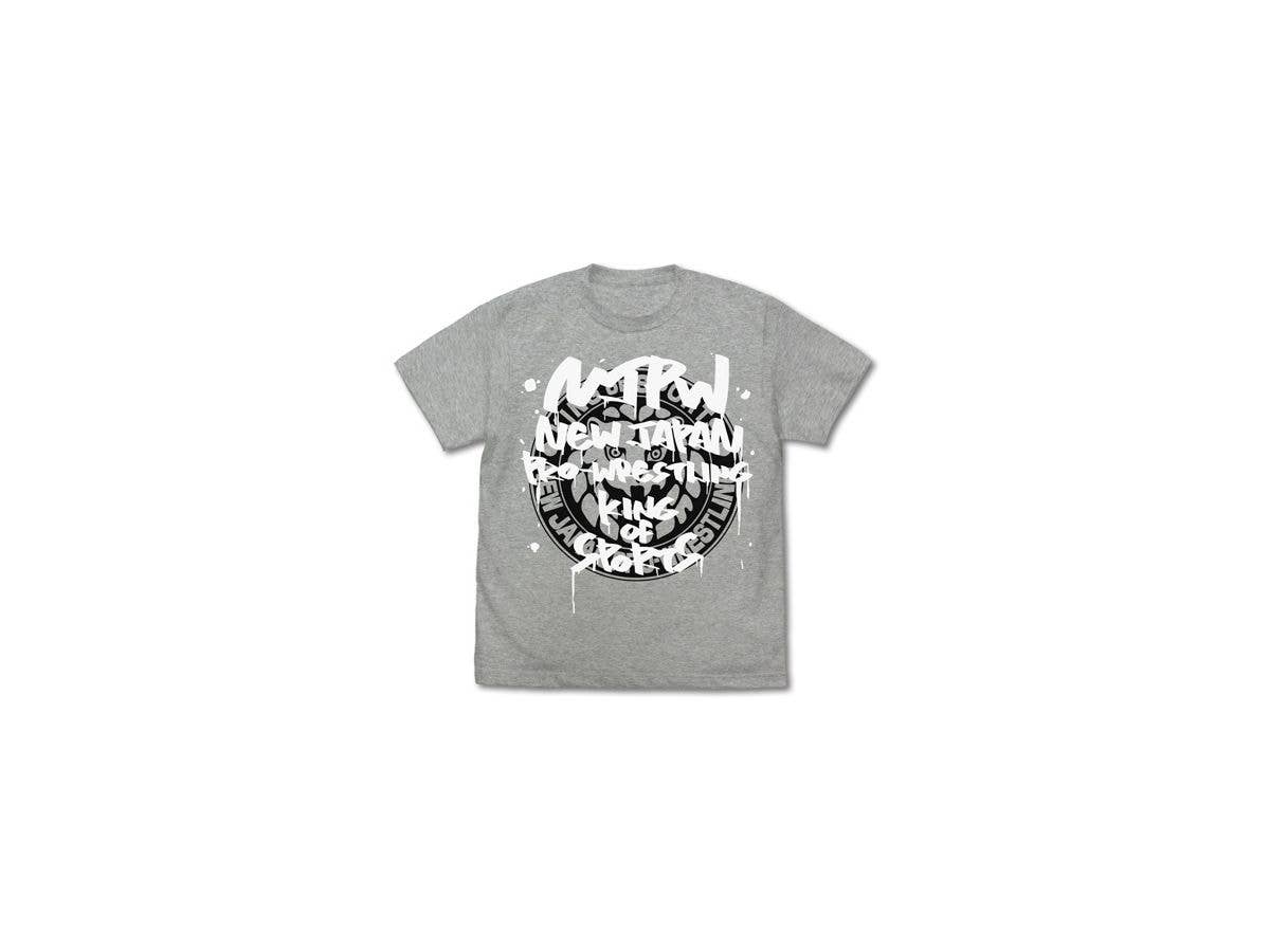 新日本プロレスリング: ライオンマーク Tシャツ グラフィティVer./MIX GRAY-L