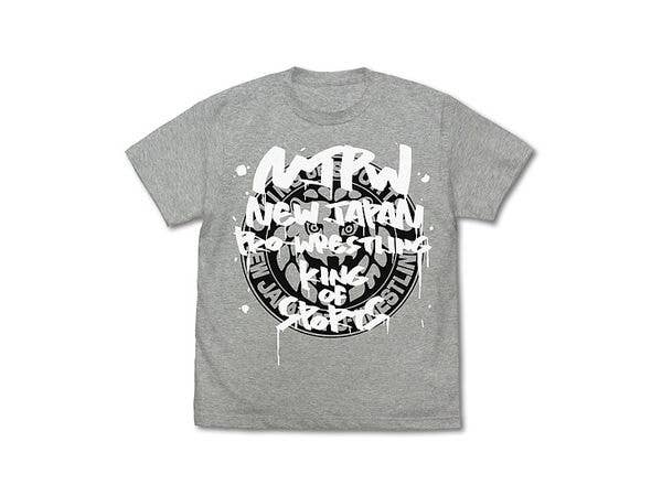新日本プロレスリング: ライオンマーク Tシャツ グラフィティVer./MIX GRAY-XL