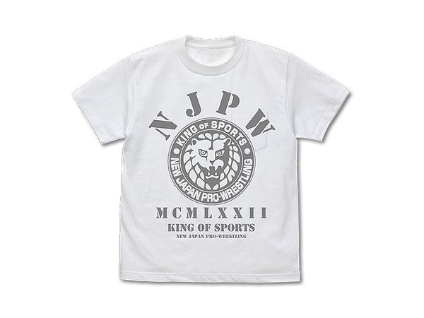 新日本プロレスリング: ライオンマーク ポケットTシャツ /WHITE-S
