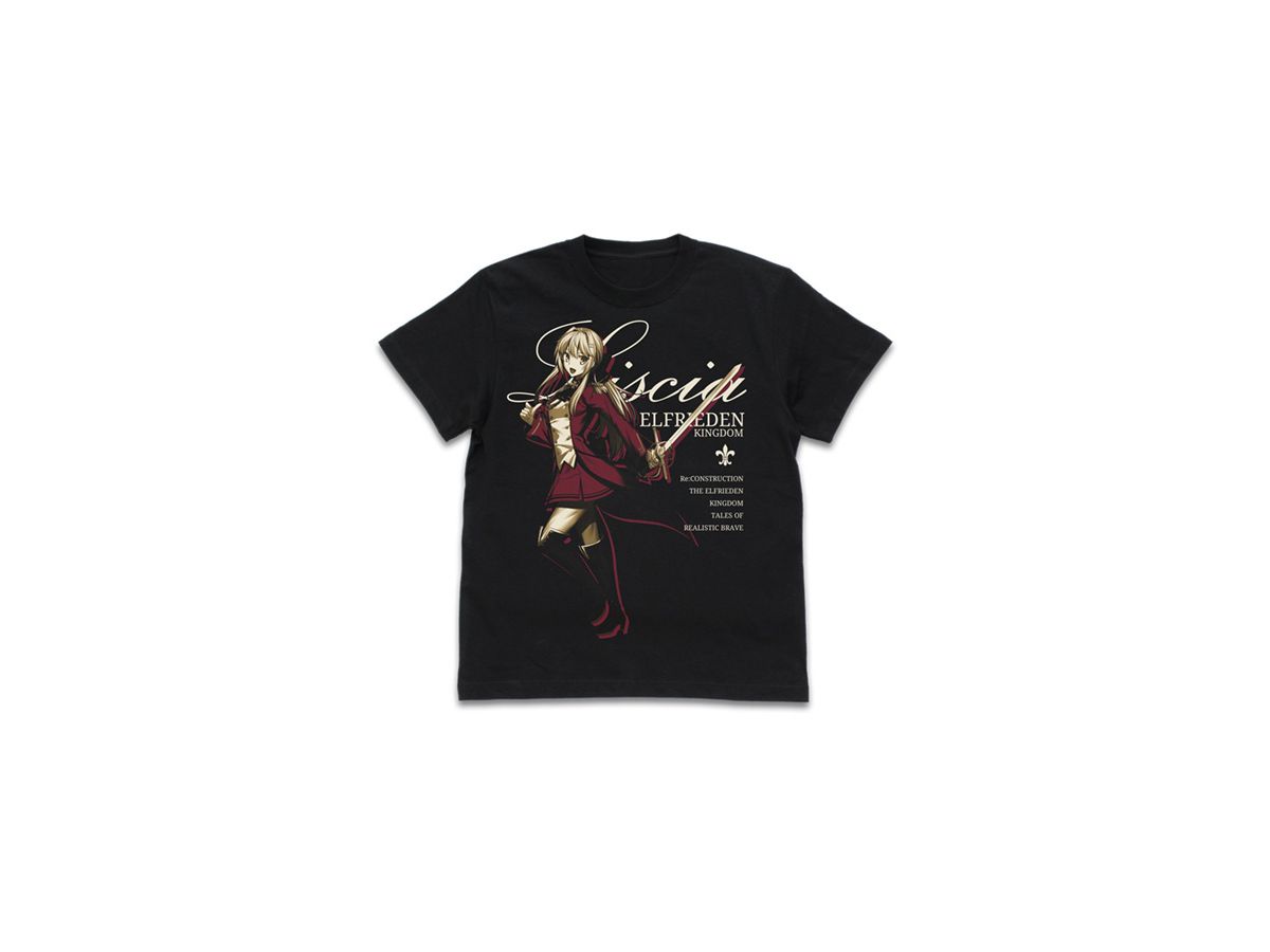 現実主義勇者の王国再建記: 原作版 リーシア Tシャツ/BLACK-S