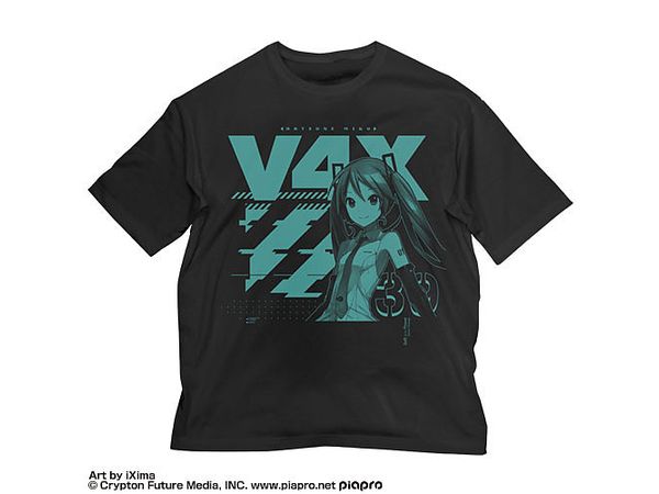 初音ミク V4X ビッグシルエットTシャツ / BLACK-XL