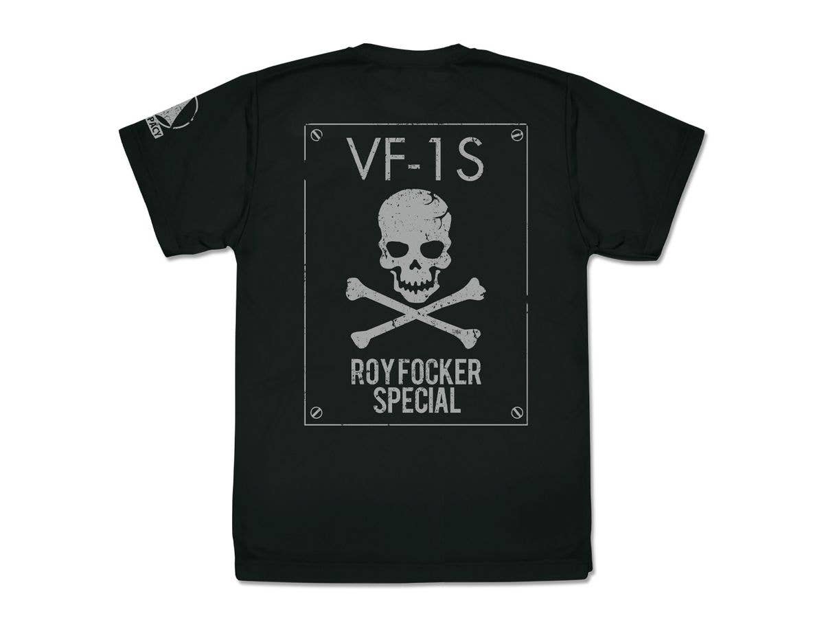 超時空要塞マクロス: ロイ・フォッカー ドライTシャツ/BLACK-L
