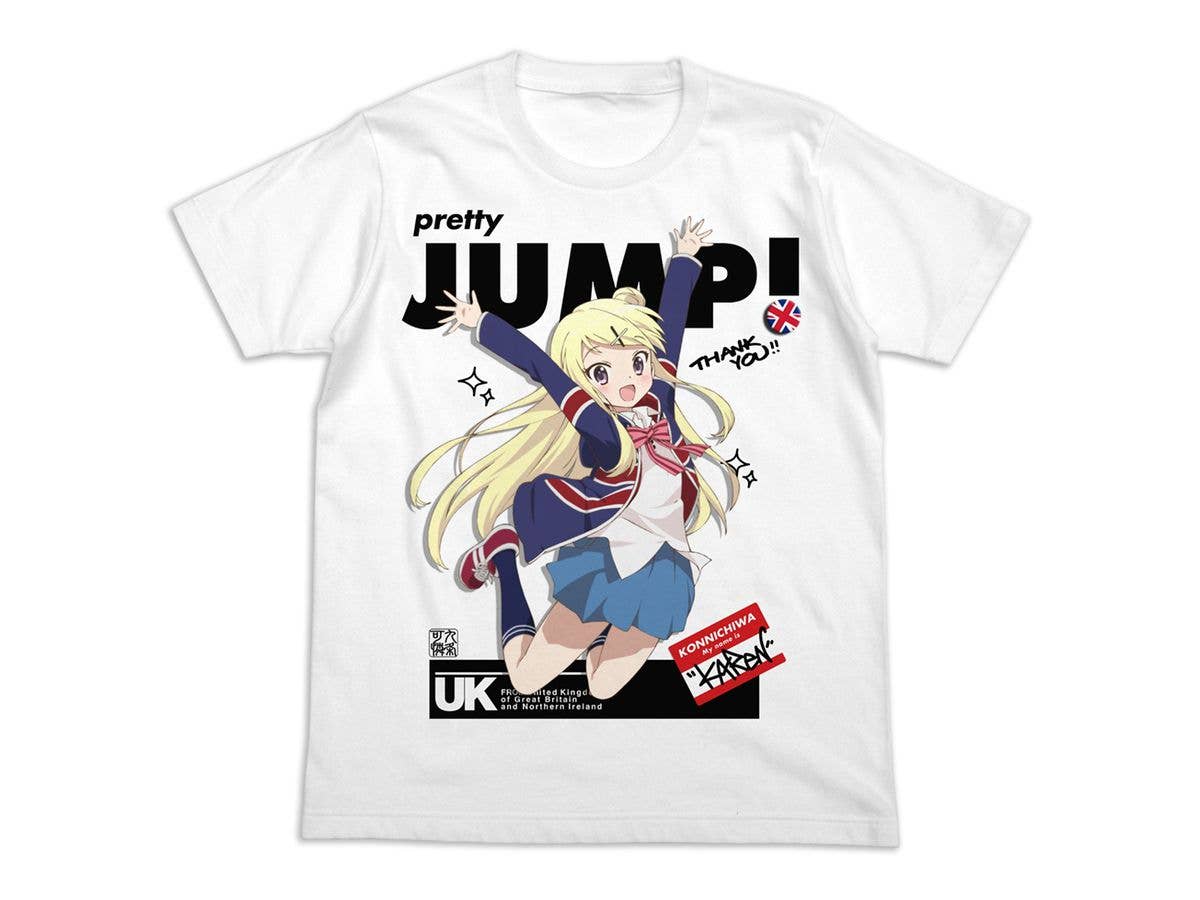 きんいろモザイク: Jumping カレン フルカラーTシャツ White XL