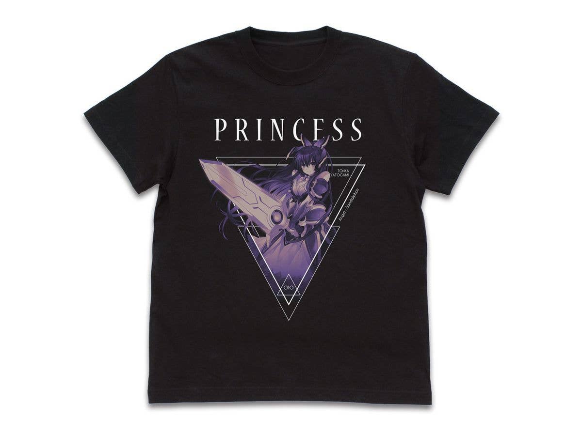 デート・ア・ライブ: 原作版 (プリンセス) 夜刀神十香 Tシャツ Black M