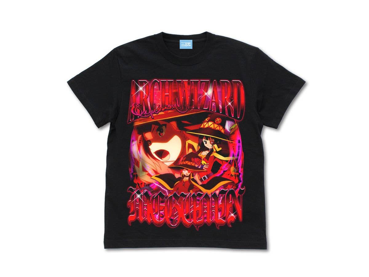 この素晴らしい世界に祝福を!: めぐみん フルカラーTシャツ BLACK S