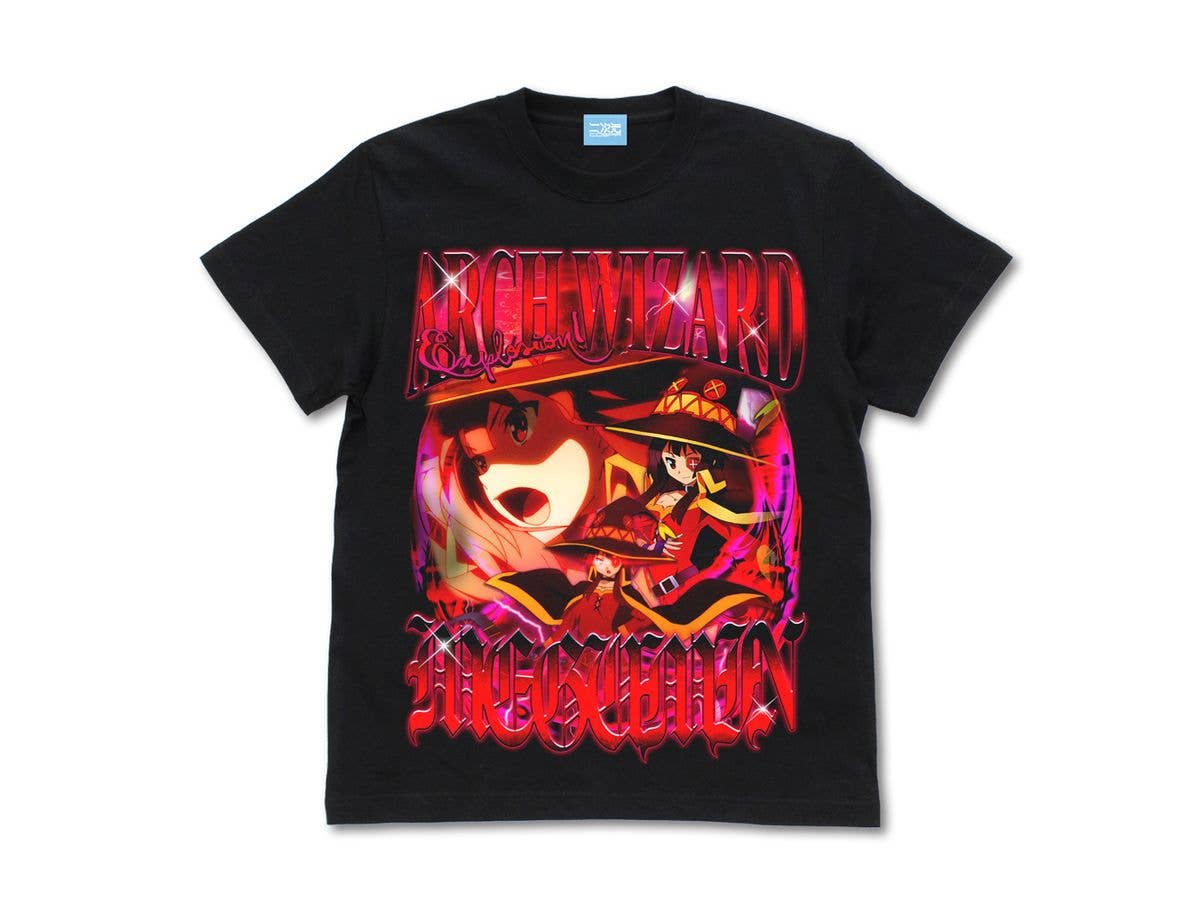 この素晴らしい世界に祝福を!: めぐみん フルカラーTシャツ / BLACK-L