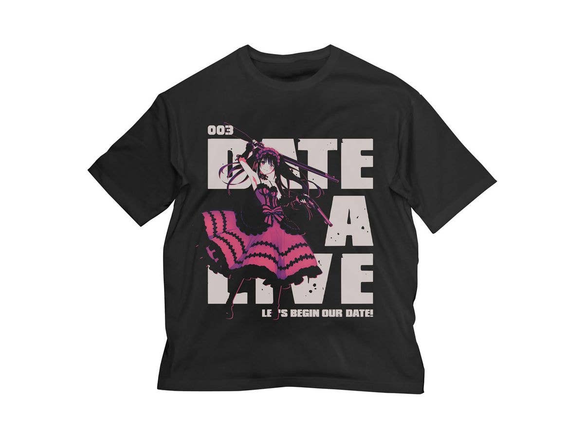 デート・ア・ライブ IV: 時崎狂三 ビッグシルエットTシャツ BLACK XL