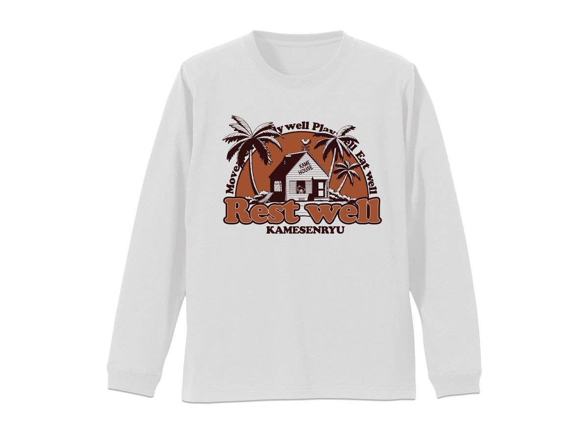 ドラゴンボール: カメハウス 袖リブロングスリーブTシャツ WHITE L