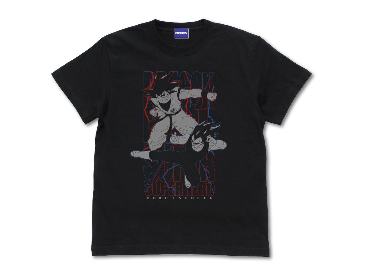 ドラゴンボール超 スーパーヒーロー: スーパーヒーロー 悟空 & ベジータ Tシャツ / BLACK-XL