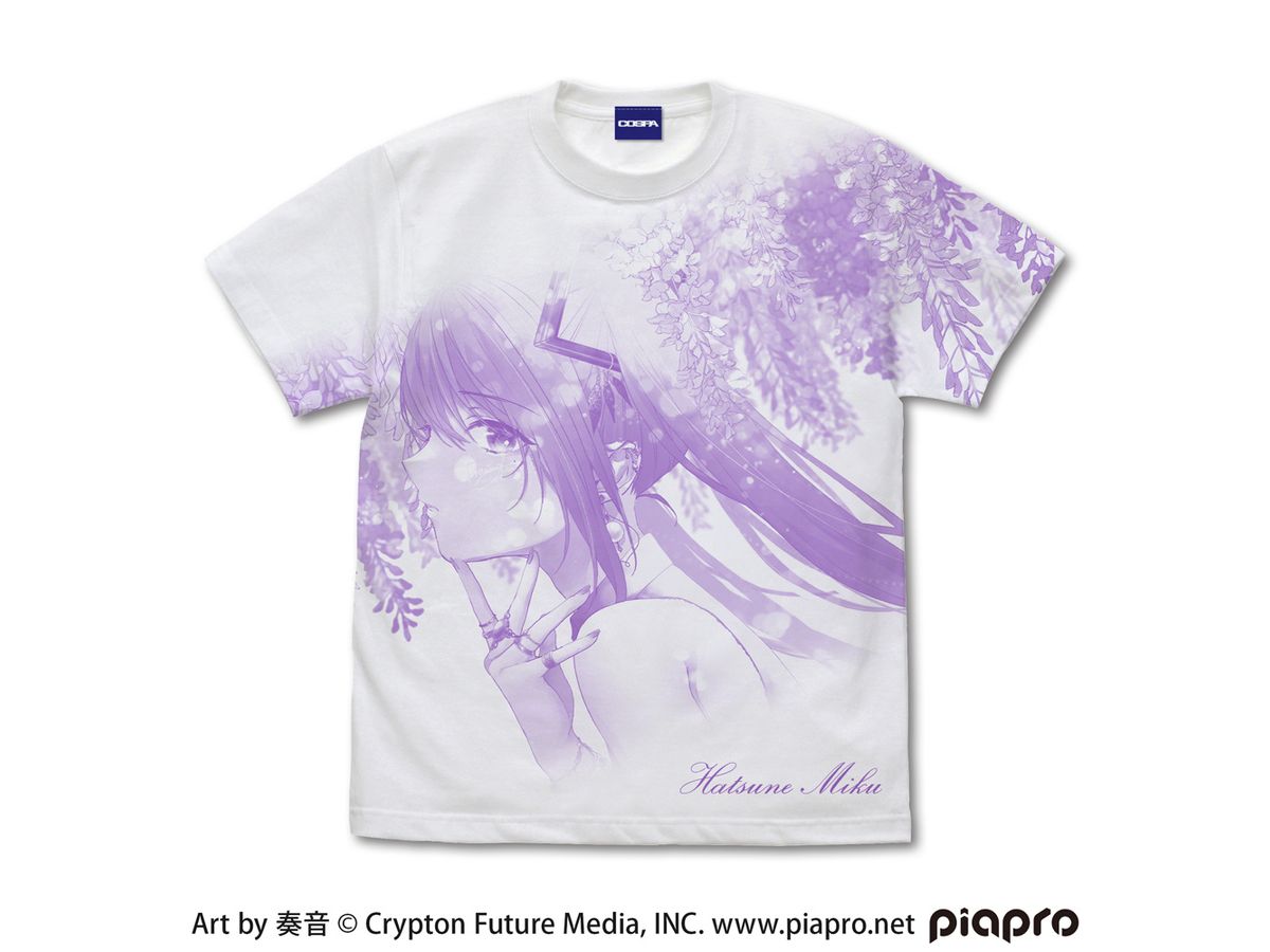 初音ミク オールプリントTシャツ 奏音 Ver. / WHITE-L