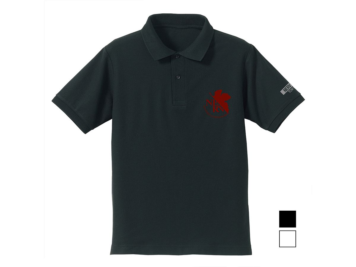 EVANGELION: NERV 刺繍ポロシャツ / BLACK-XL